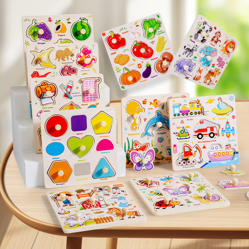 Baby Food Eat - Mainan Puzzle Kayu Montessori untuk Anak-anak