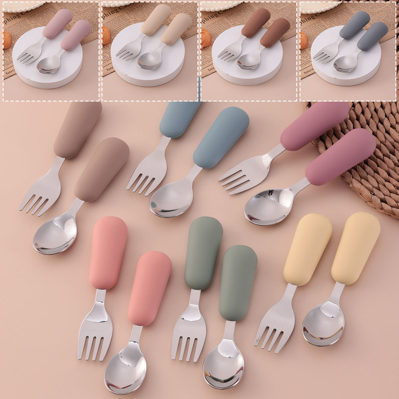 Baby Food Lunch - Warna Anak 2 Buah Sendok Garpu