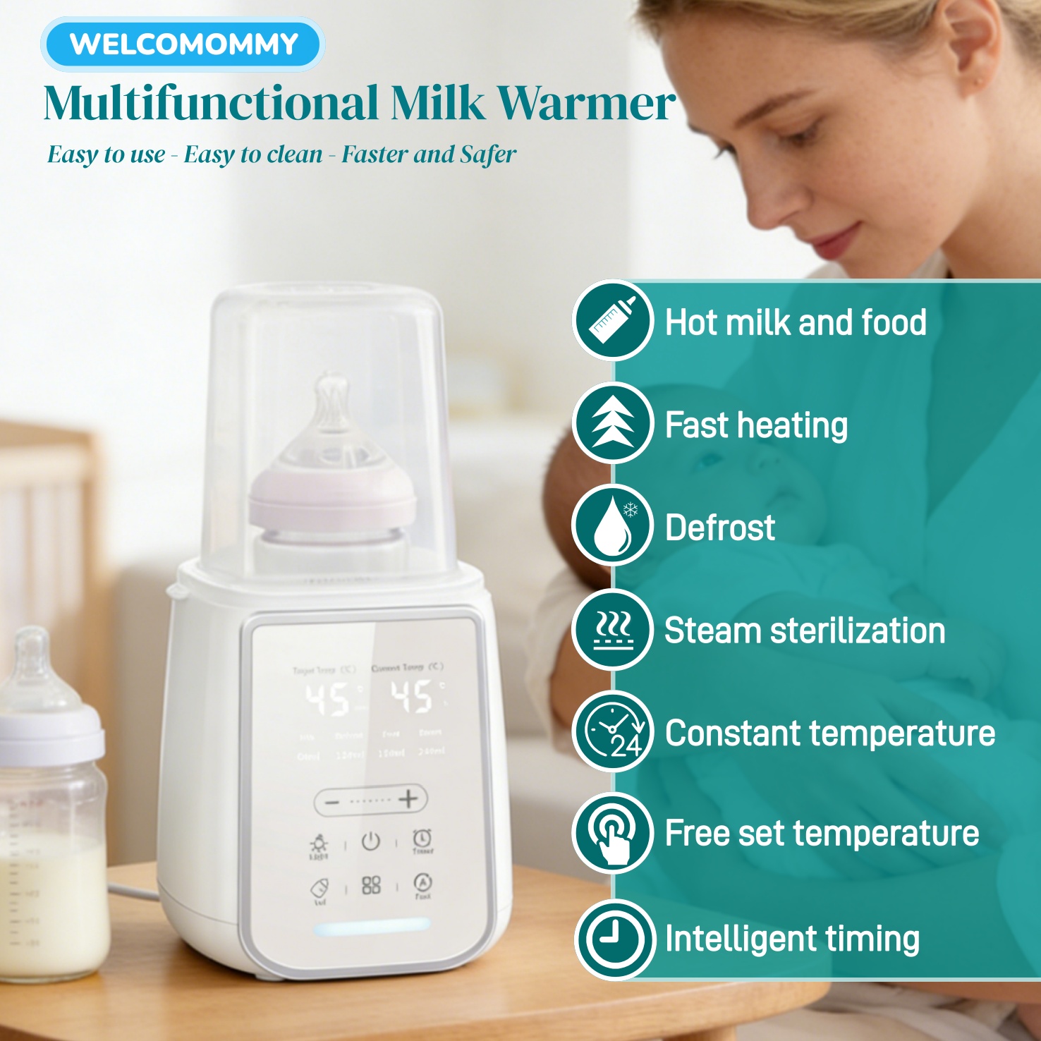 Baby Food Warmer - Penghangat Botol Susu Bayi 8in1, Sterilisasi,