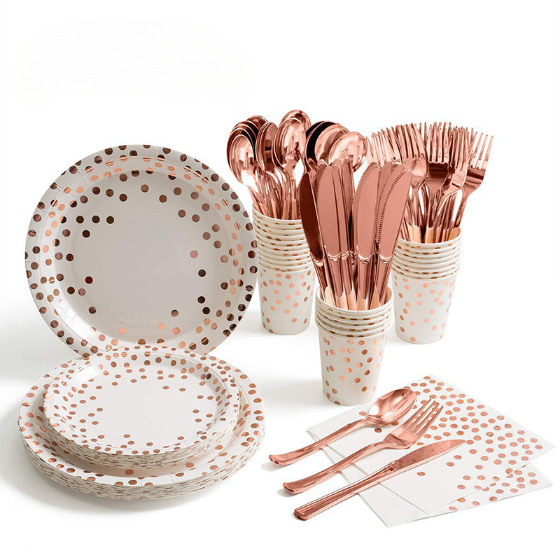 Weaning Spoon Set - Kit peralatan makan pesta emas mawar,