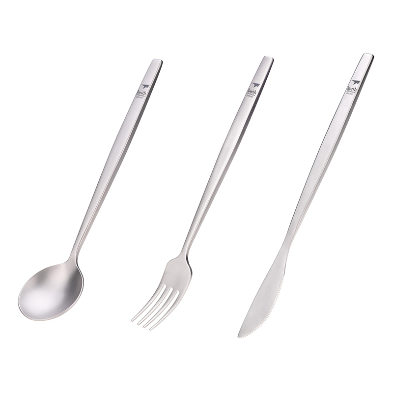 Weaning Spoon Set - Keith Titanium Portabel Sendok Garpu Pisau