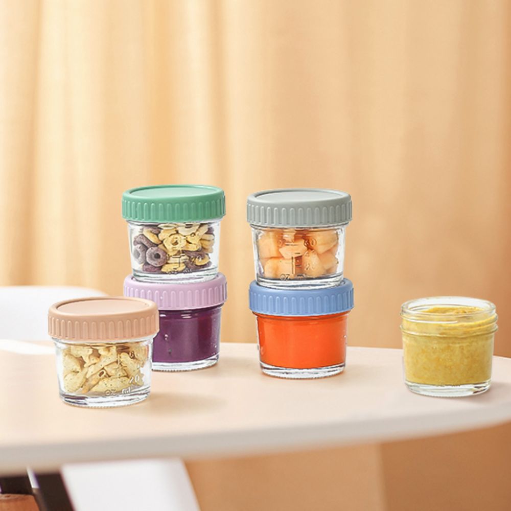 6 Buah Toples Kaca Toples Maka - Baby Food Jars ulasan dan harga