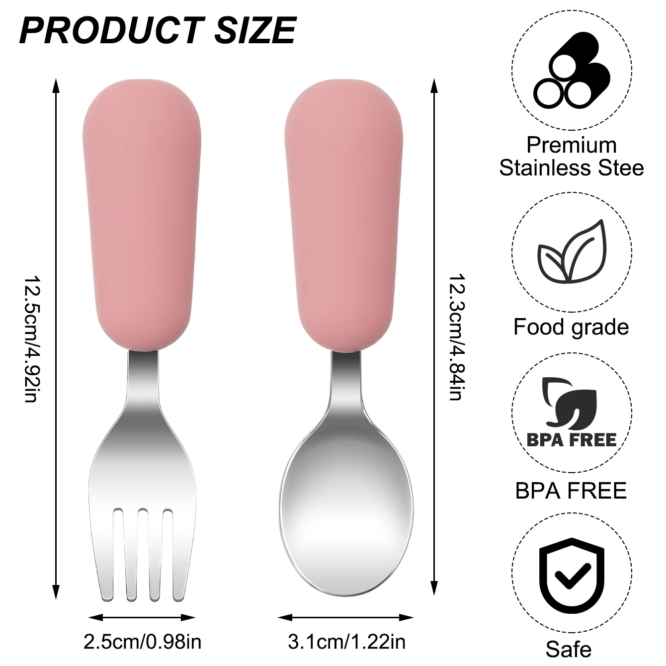 Warna Anak 2 Buah Sendok Garpu - Baby Food Lunch ulasan dan harga
